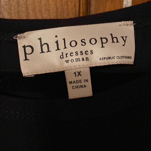 Philosophy Black Sleeveless Midi Dress Size 1XL - Picture 2 of 6